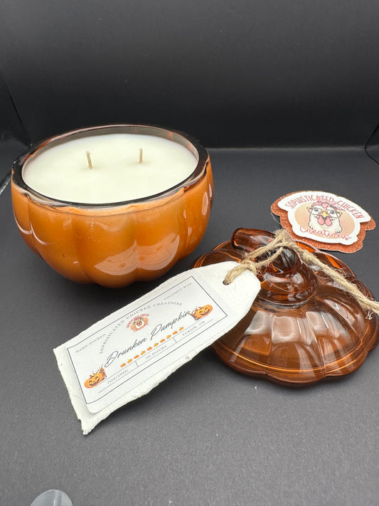 Drunken Pumpkin Coco Wax Candle - Pumpkin Jar 7oz